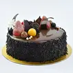 Decadent 1 Kg Fudge Cake with Fresh Berries & Chocolate Decorations