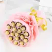 Exquisite Ferrero Rocher Chocolate Bouquet with Pink Wrap and Golden Ribbon