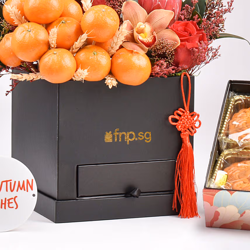 Joyful Mid Autumn Wishes In Black Box