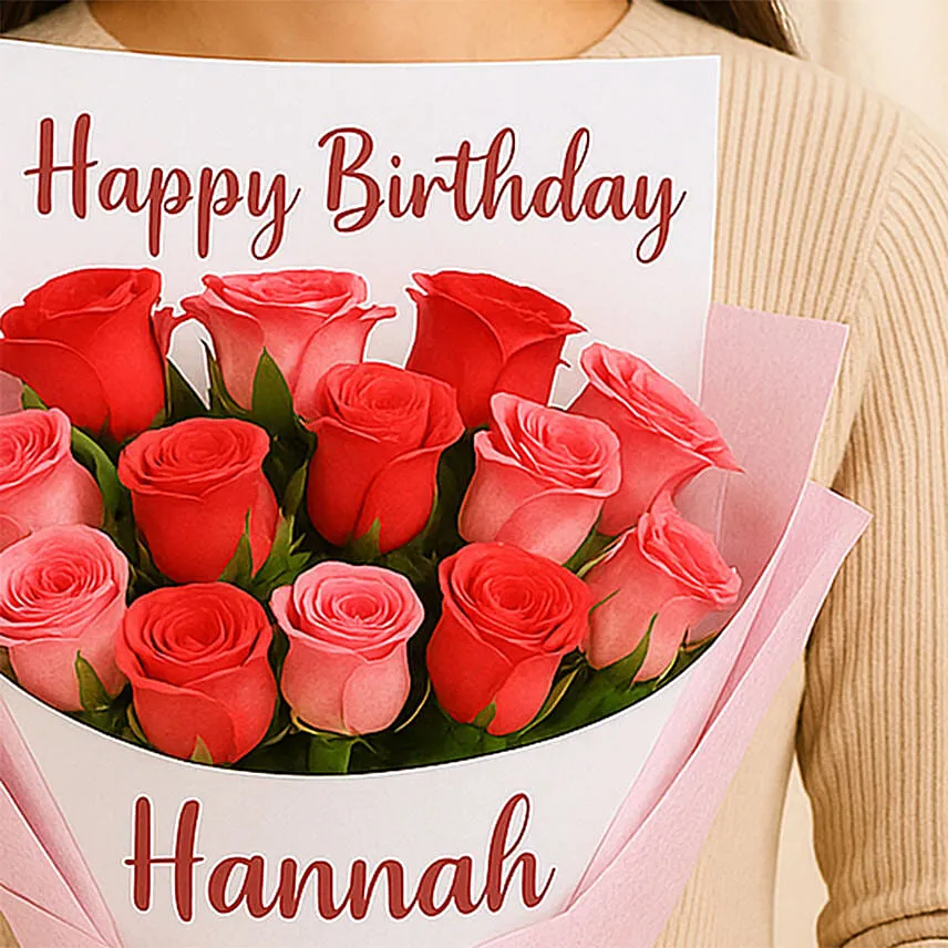 Joyful Personalised Rose Bouquet