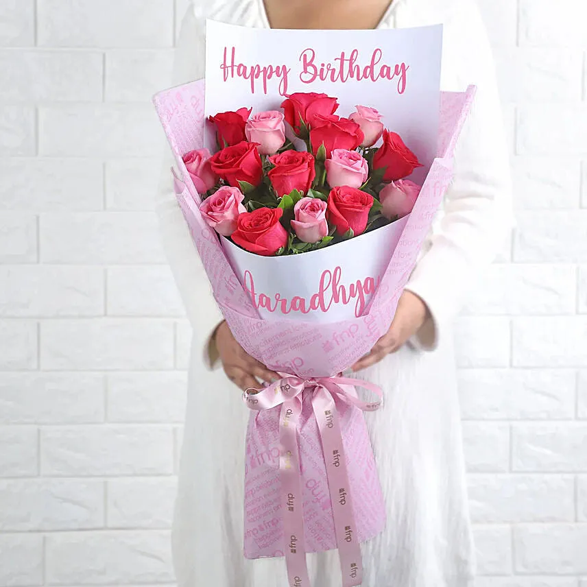 Joyful Personalised Rose Bouquet