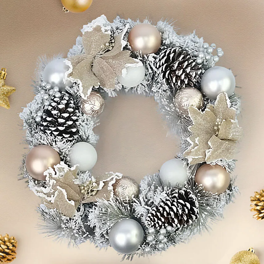 Christmas Sparkle Wreath Silver Colour