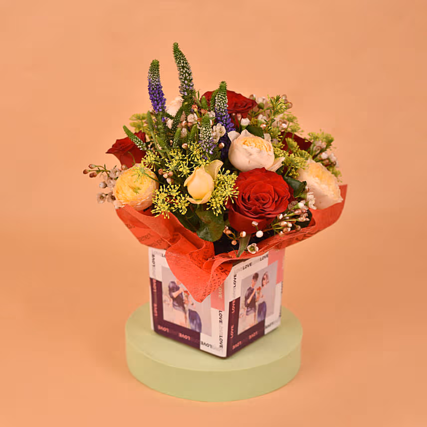 Provocative Roses is Personalised Square Glass Vase