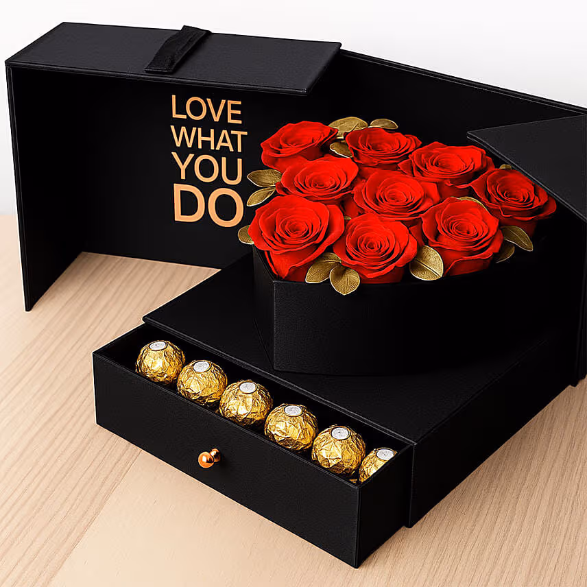 Luxurious Roses and Chocolate Box
