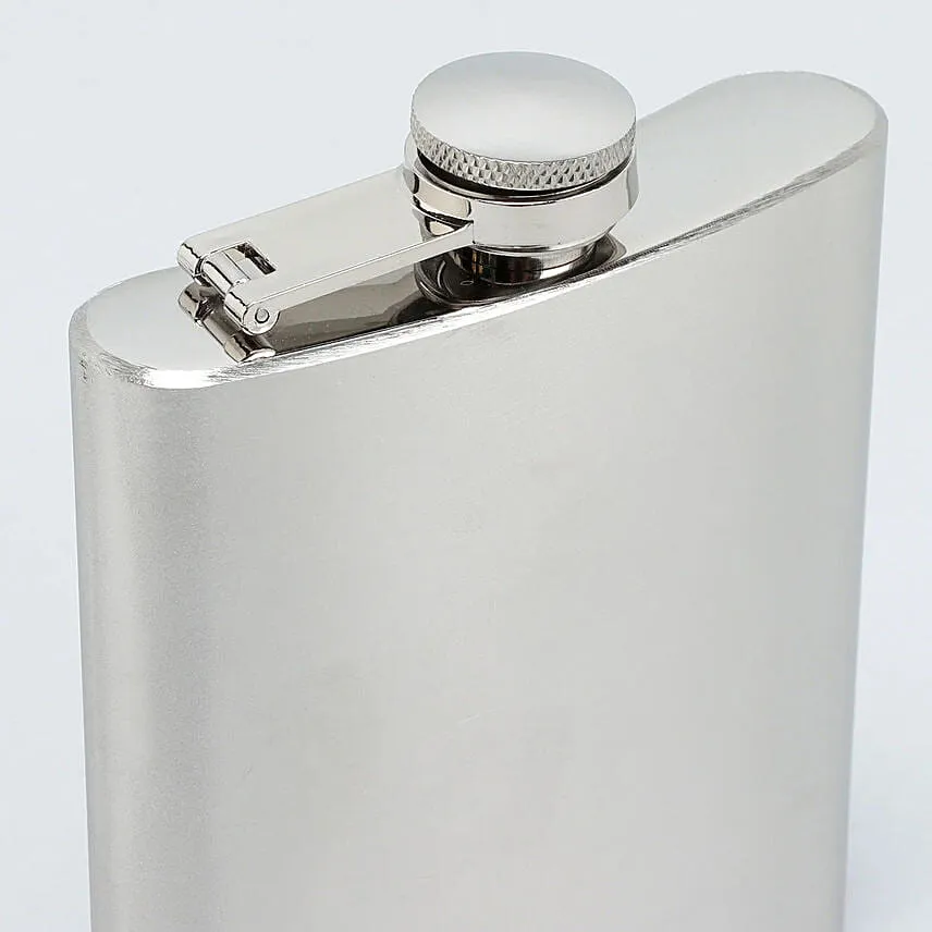 Gentlemen Personalised Silver Hip Flask