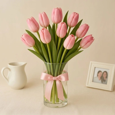 10 Tulips In a Vase
