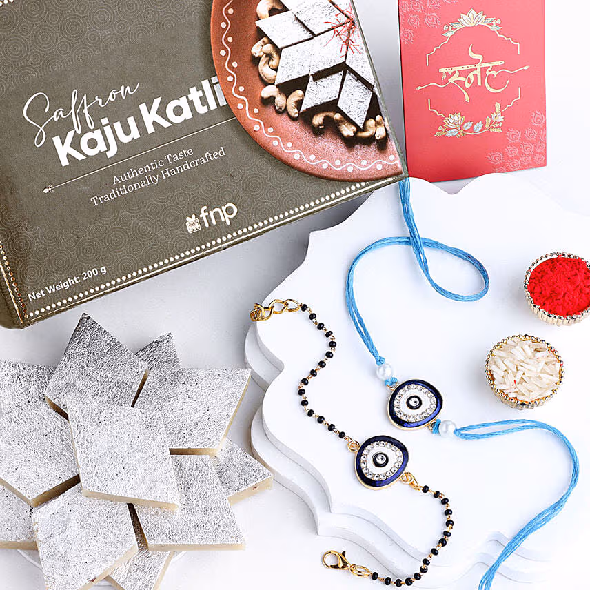 Feng Shui Guardian Evil Eye Bhaiya Bhabhi Rakhi Kaju Katli Happiness