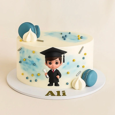 Personalized Graduation Cake for Boys - 1 Kg - Chocolate