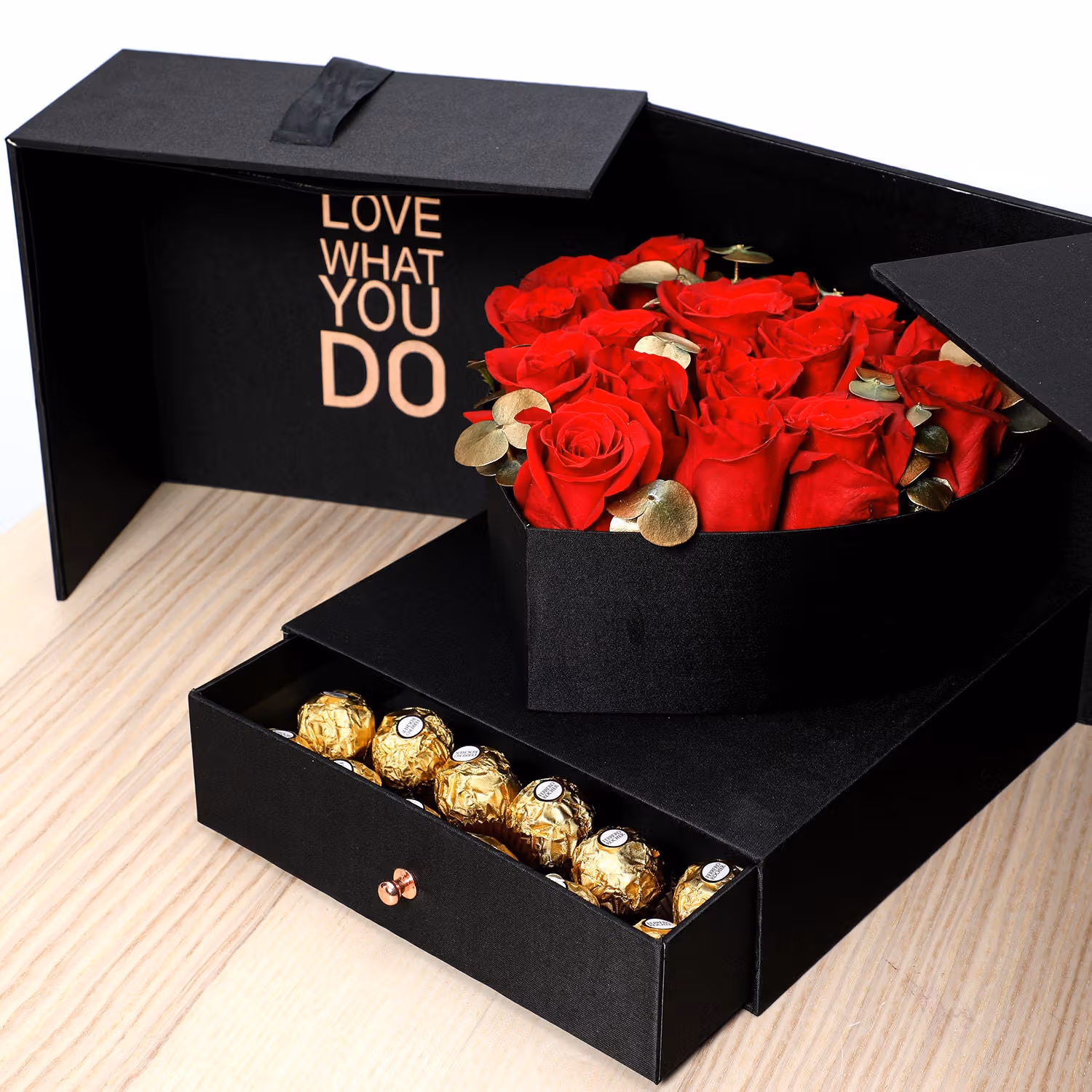 Luxurious Roses And Chocolate Box