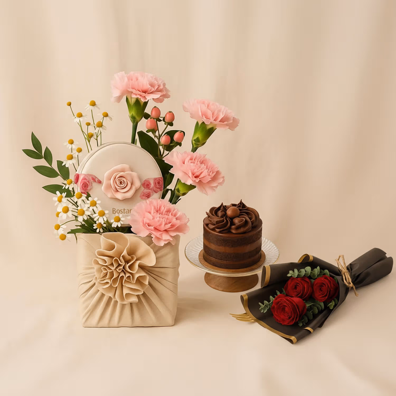 Bostani Rose Box Flower Vase - Flowers n Chocolate