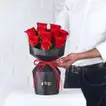 Luxurious Love Roses Bouquet with Elegant Black Base