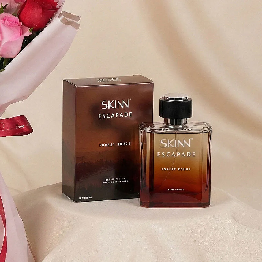 24 Mixed Roses Bouquet with Titan Perfume For Him