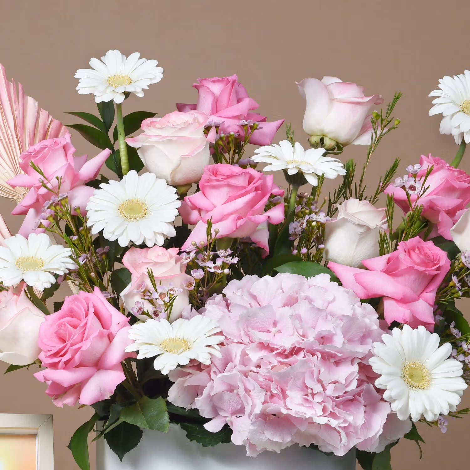 Elegant Floral Arrangement with Personalized Photo Frame