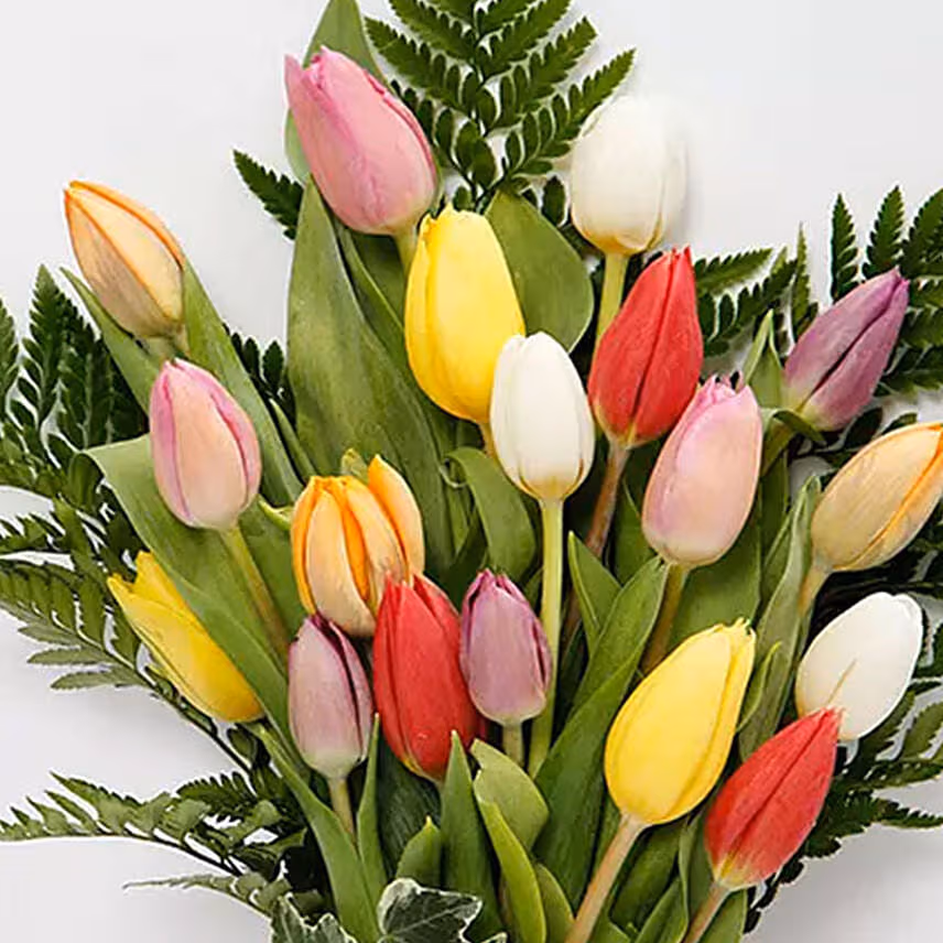 Jute Wrapped 20 Tulips Bouquet