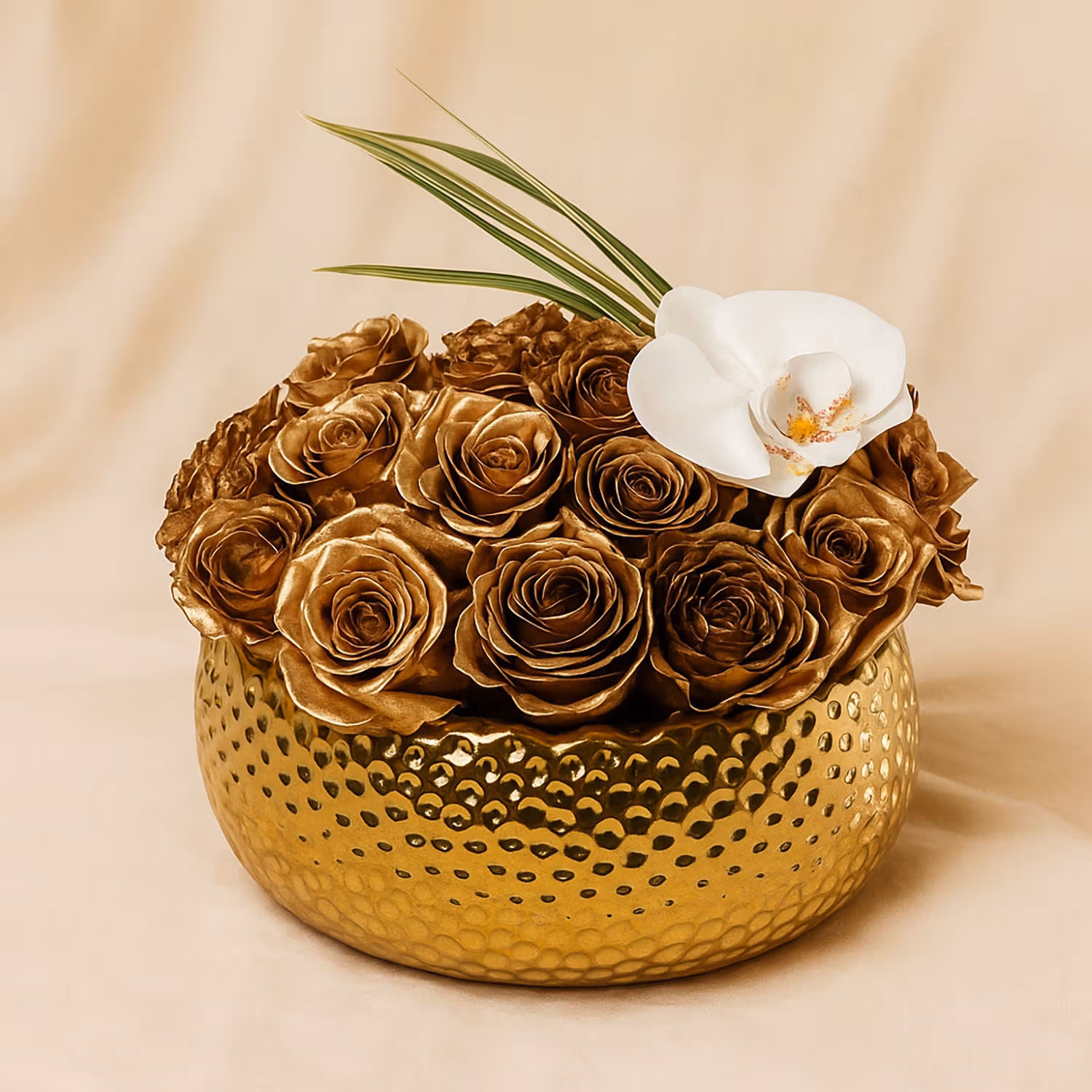 Golden Roses Elegant Pot