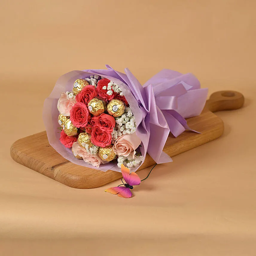 Roses With Delicious Chocolate for her
