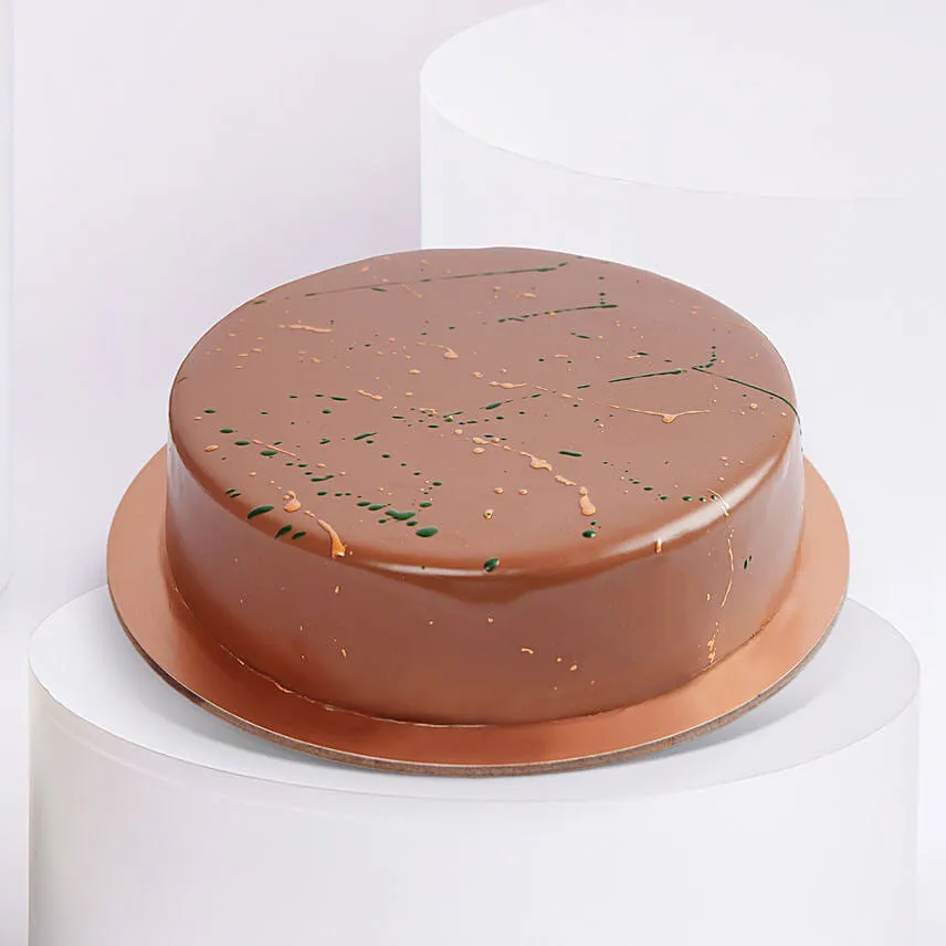 Dubai Chocolate Cake And Flower Arrangement