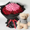 Teddy and 150 Roses Bouquet