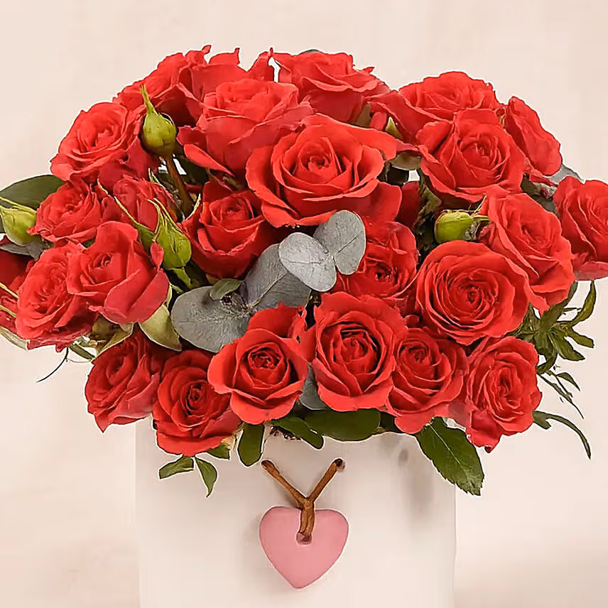 Valentines Day Spray Roses Premium Vase Arrangement