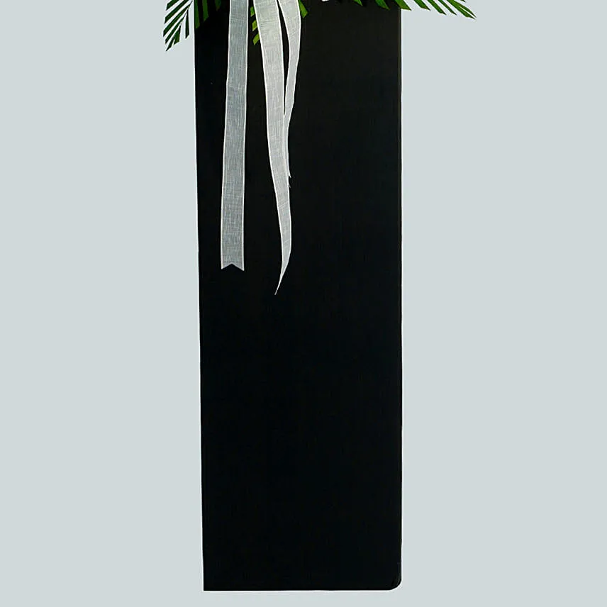 Heavy Hearted Condolence Mixed Flowers Black Stand