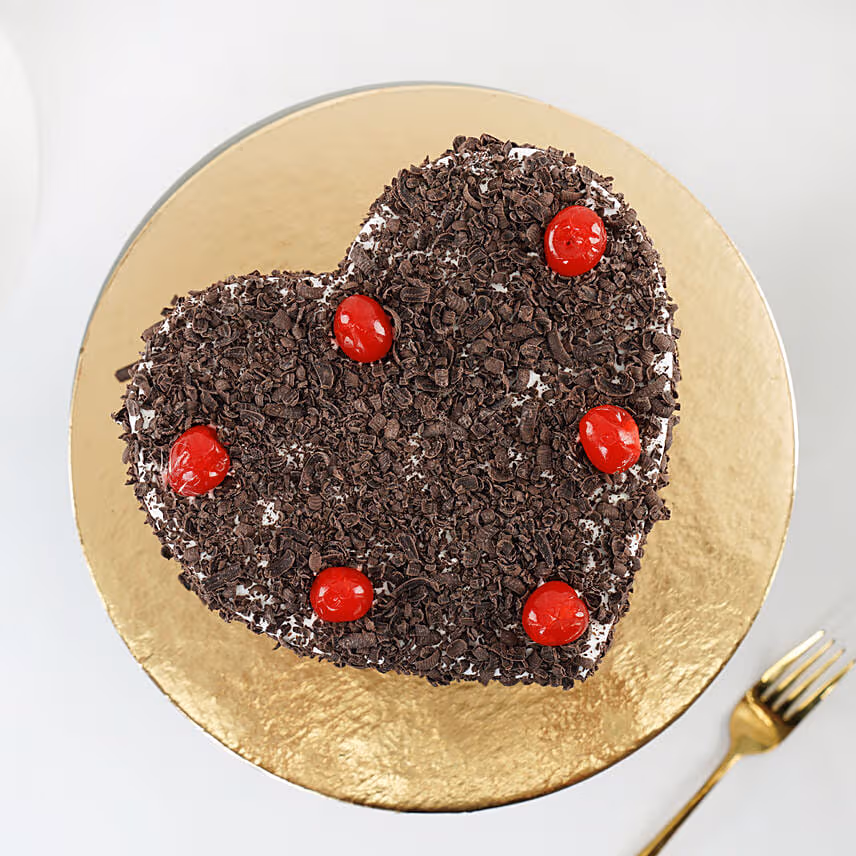 Heart Shape Blackforest Cake
