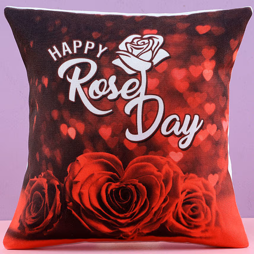 Rose Day Wishes Led Cushion