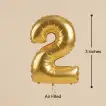 Giant Gold Foil Number 2 Balloon - 18 Inches (Air Filled)