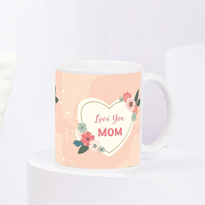 Love You Mom Flowers Cushion & Mug