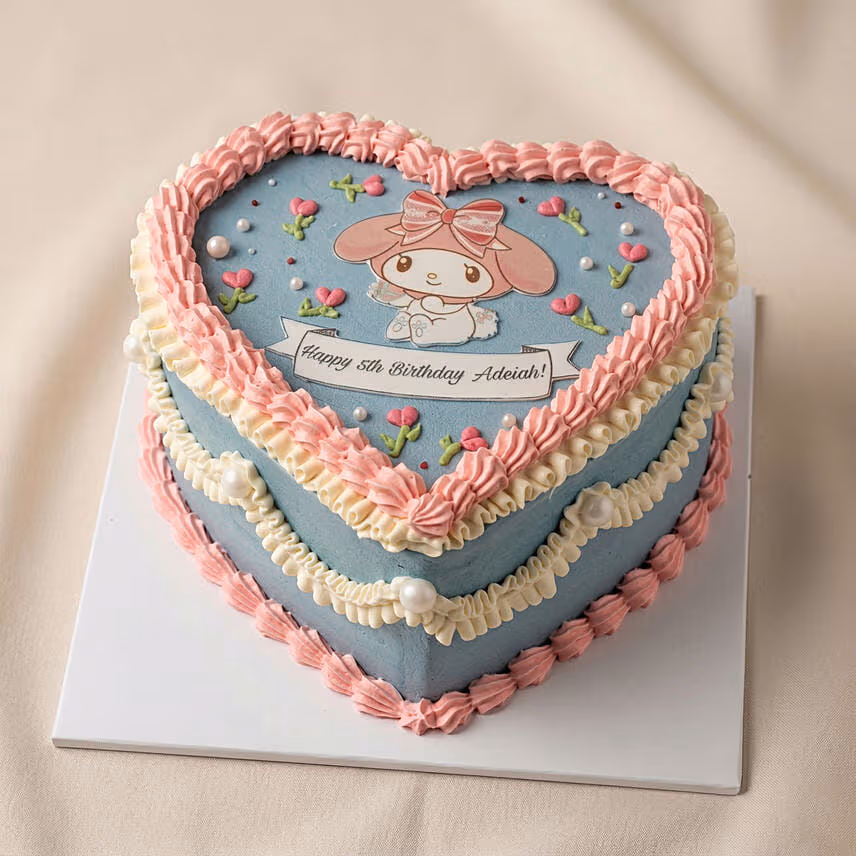 Kuromi Theme Heart Shape Cake