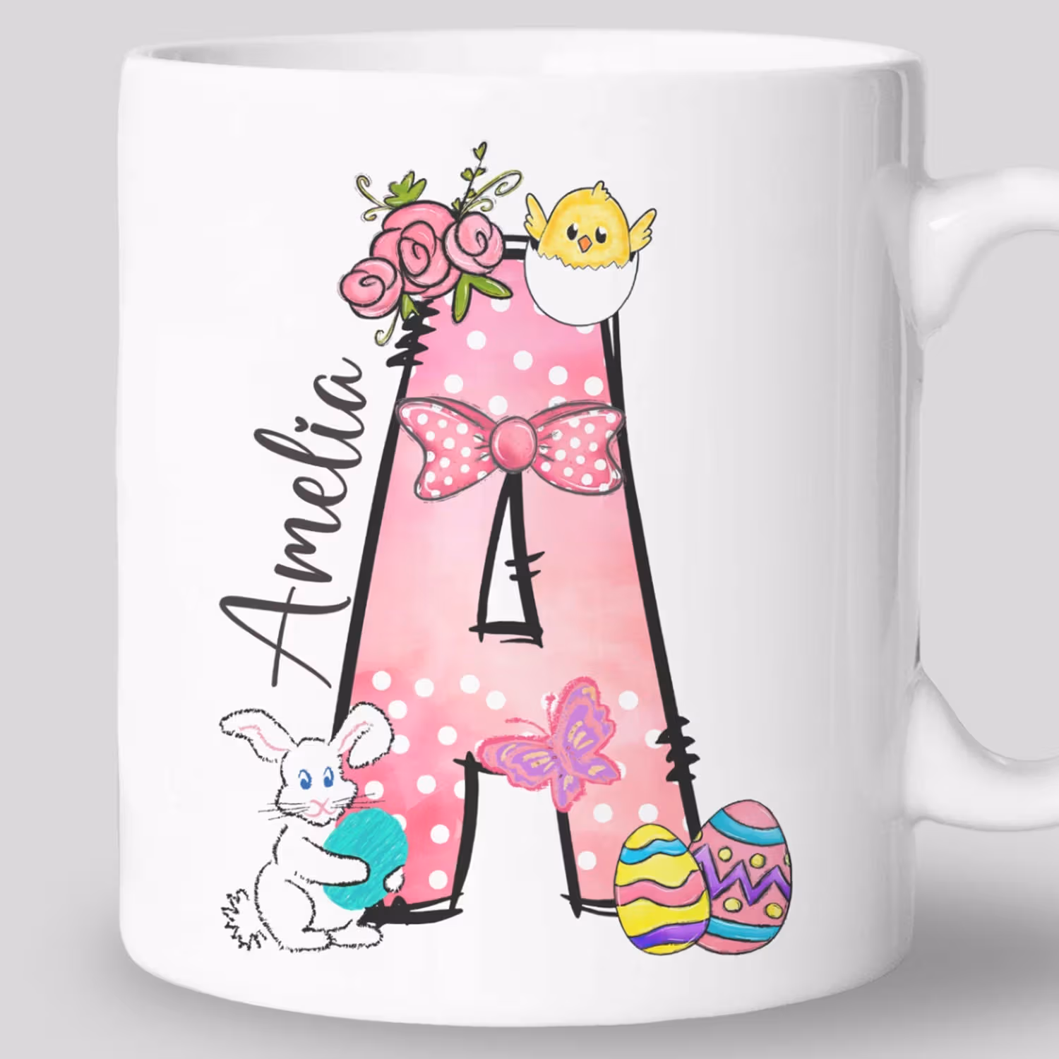 Personalized Easter Initials Mug - Custom Ceramic Gift