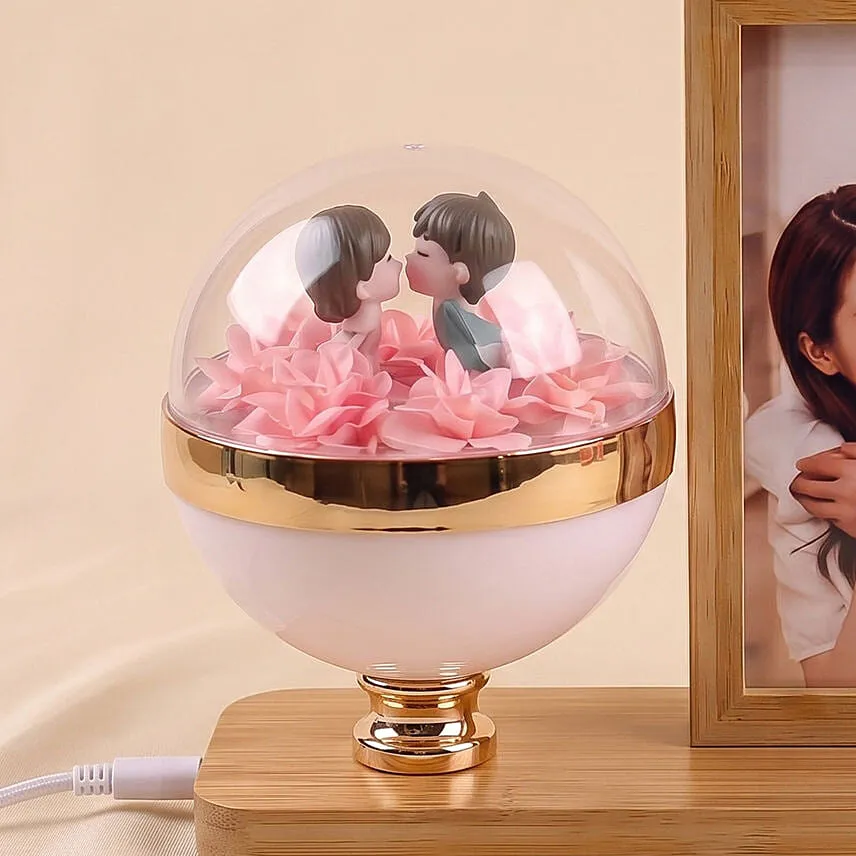 Personalised Couple Floral Dome Photo Frame