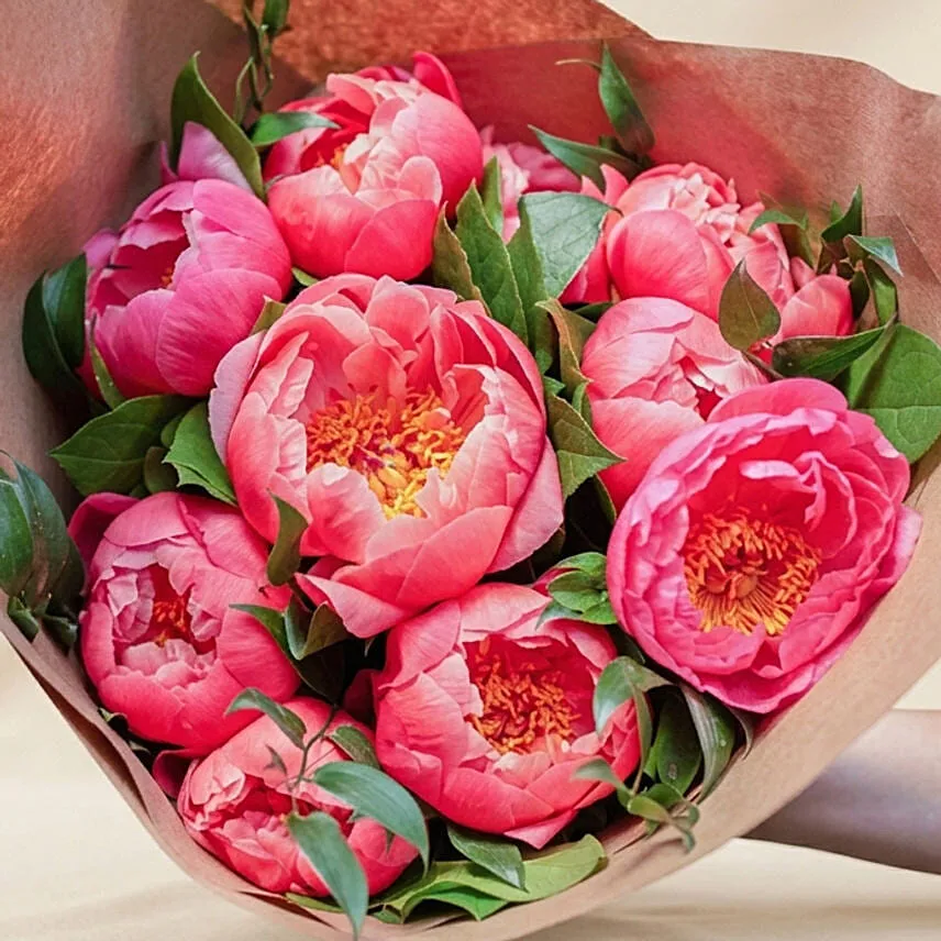 Classique Coral Peonies Bunch