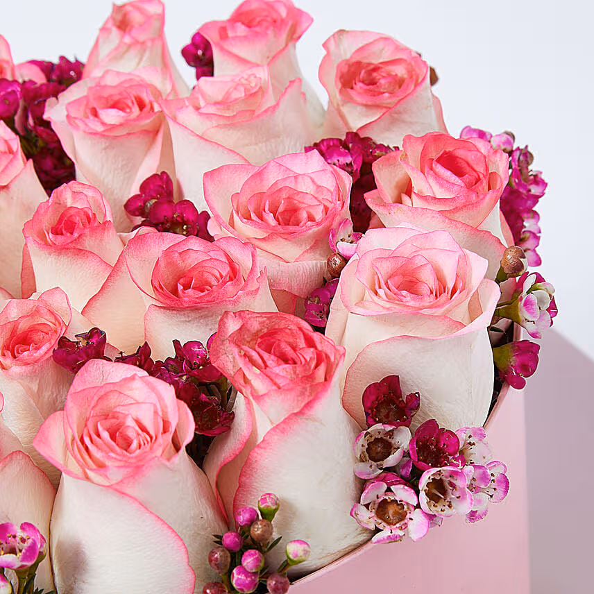 Dual Shade Roses In A Box