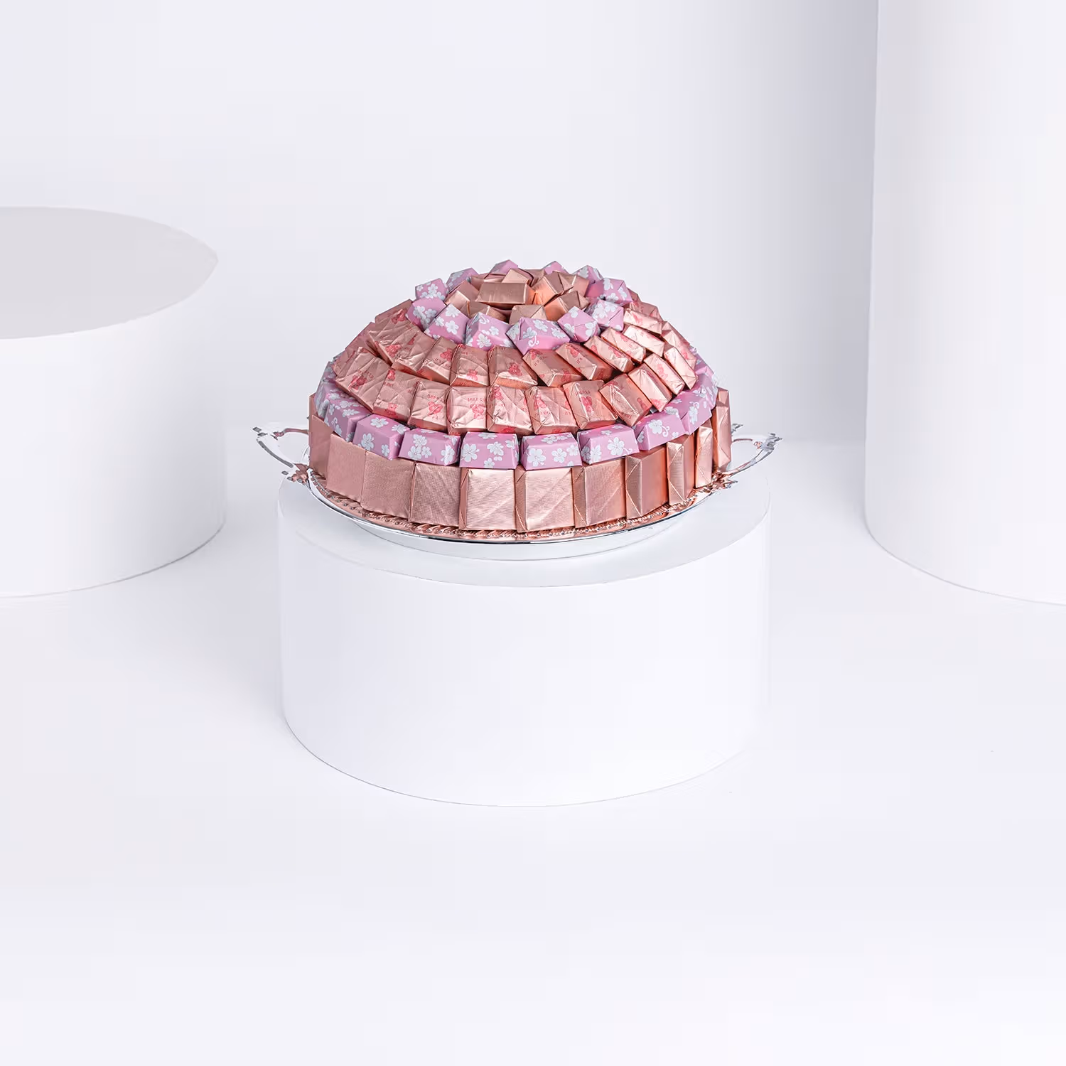 Deluxe 'It's a Girl' Belgian Chocolate Selection on Elegant Silver Tray