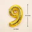 Festive Foil Number 9 Balloon - Gold, 18 Inches, Air Filled