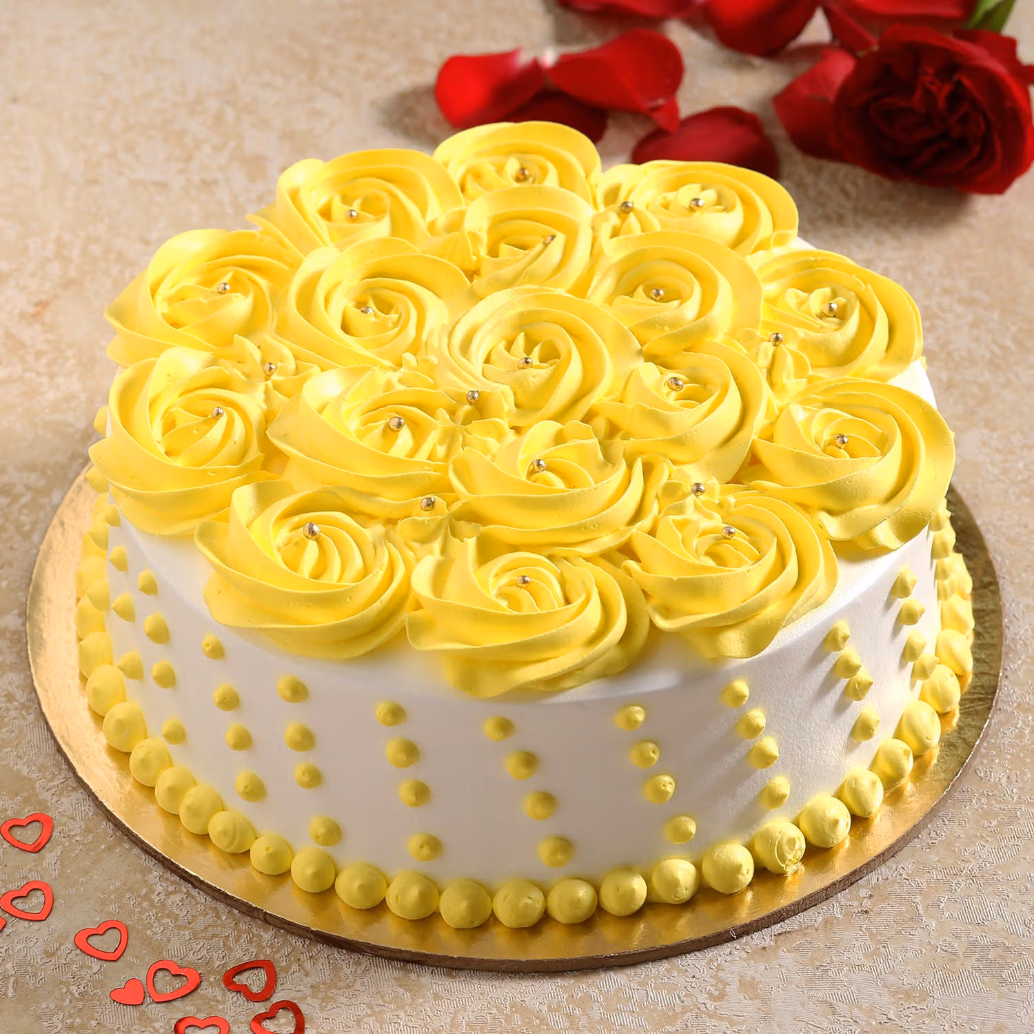 Bright Roses Chocolate Cream Cake