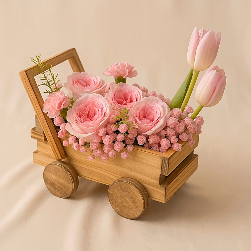 Elegant Pink Roses & Tulips
