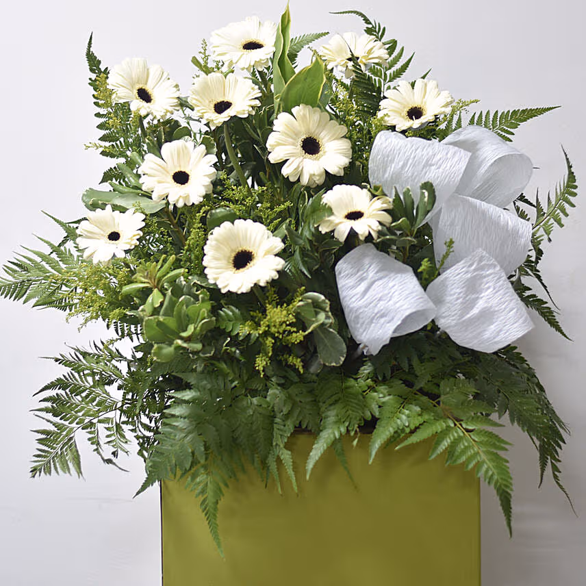 White Gerberas Flower Stand