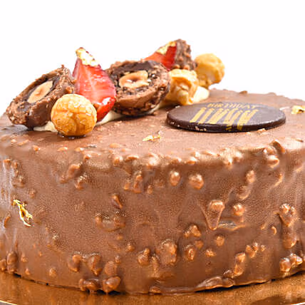 Luxurious Golden Rocher Birthday Cake - Perfect Chocolate Indulgence
