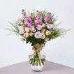 Elegant Pastel Floral Arrangement in Glass Vase