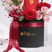 مجموعة هدايا عطر فيراري الأحمر بتنسيق زهري فاخر