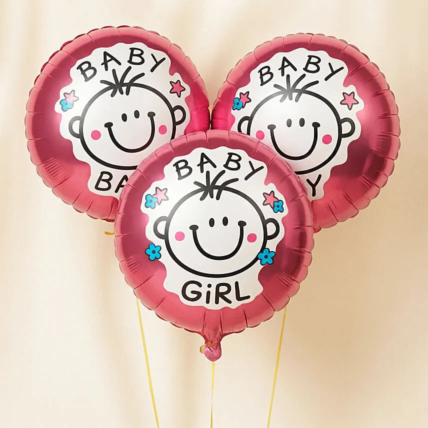 Bouquet of 3 Its Girl Balloon
