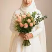 Hand-Tied Bridal Bouquet of Blush Roses
