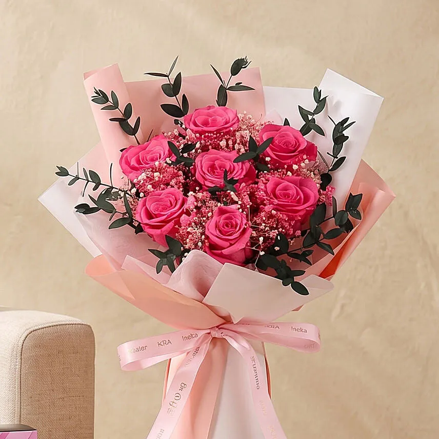 Preserved Roses, Perfume and Personalised Cushion