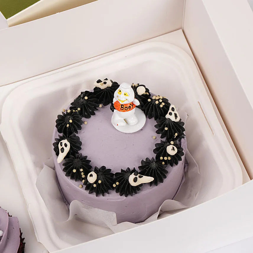Halloween Purple Bento Cake And Cupcakes