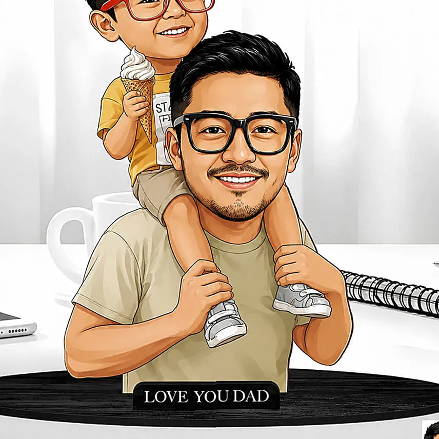 Personalised Caricature For Dad and Son