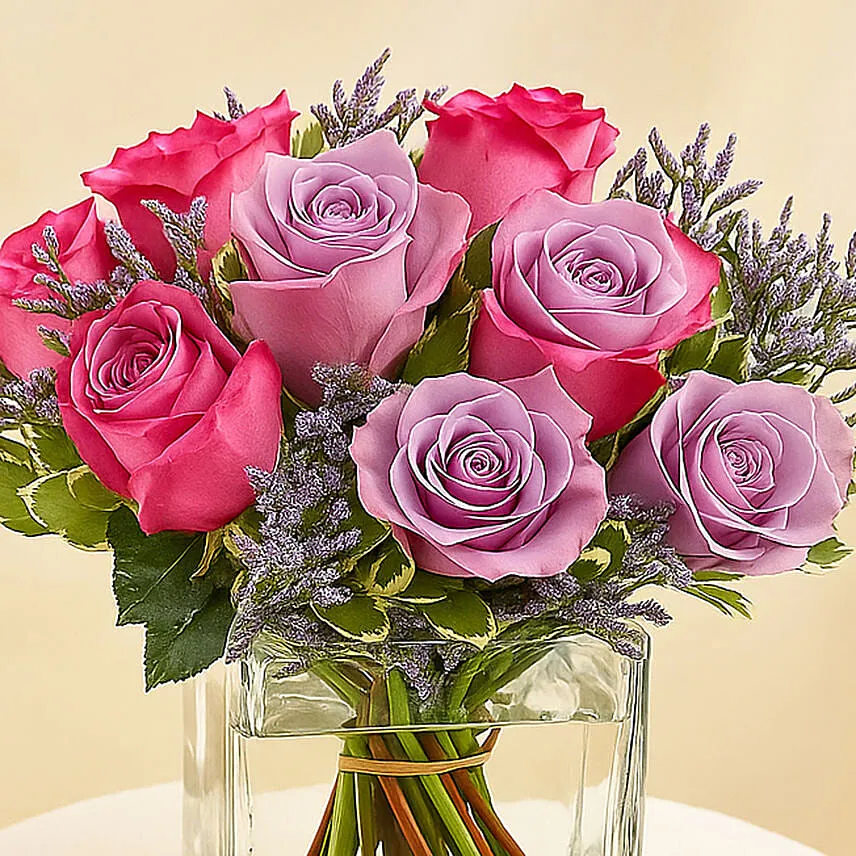Royal Purple Roses Vase