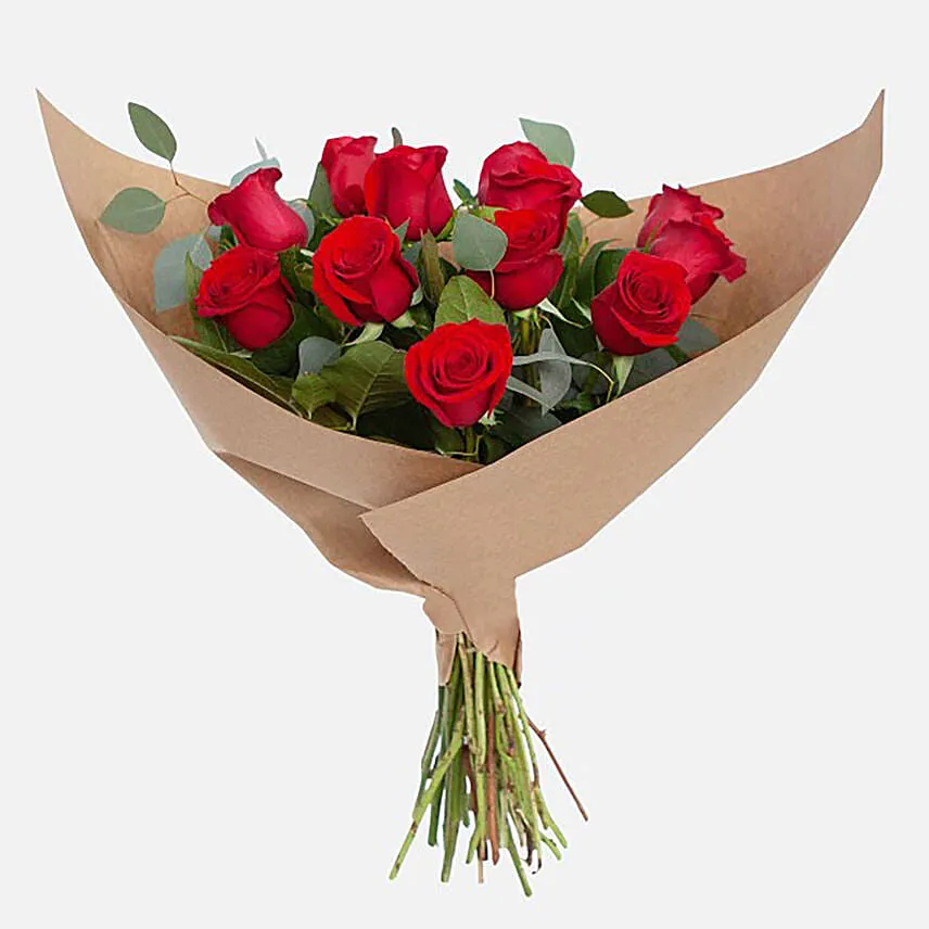 Romantic 12 Roses Bouquet with Moet Champagne 200ml
