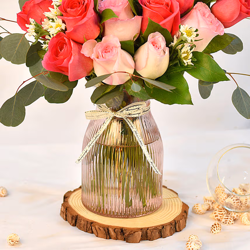 Valentine Wish Flowers in Vase