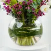 Elegant White Tulip and Wax Flower Arrangement in Glass Vase